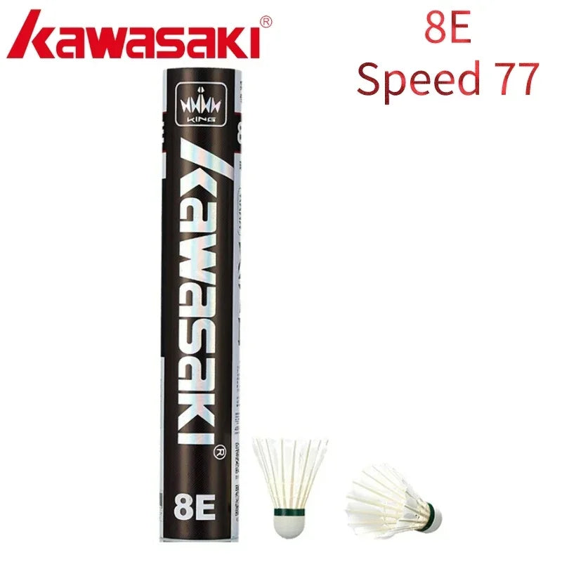 Kawasaki Badminton Shuttlecock Feather for Clubs &Training KING 8E/10E Goose Feather Badminton Ball Durable Shuttlecock Badminton