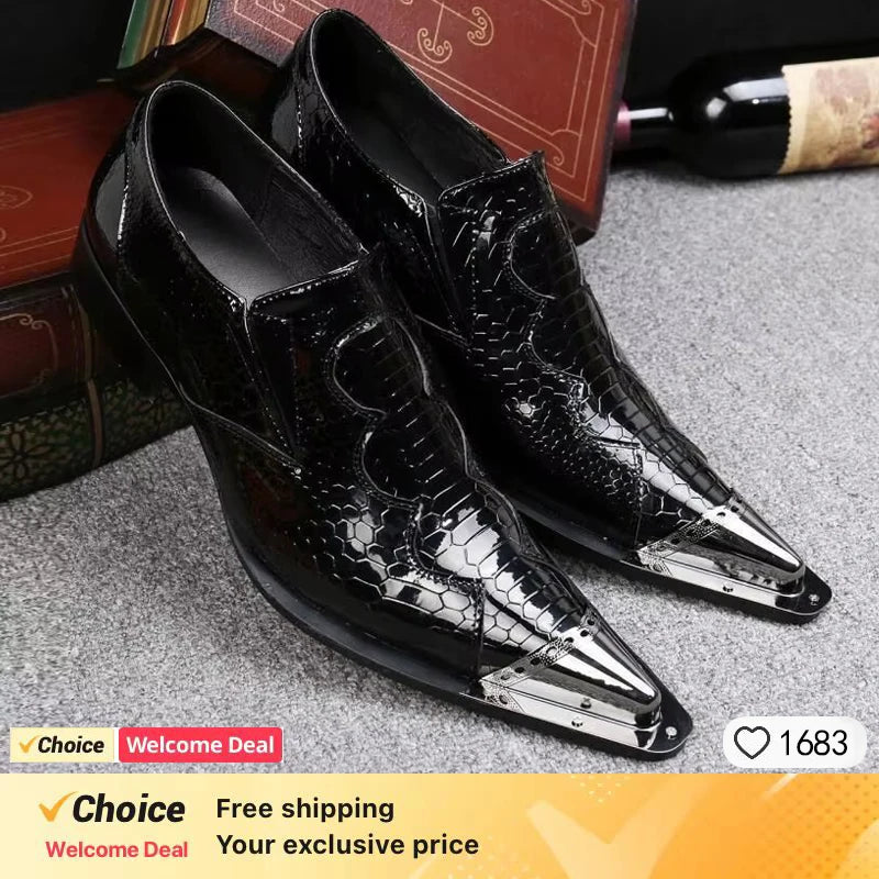 Italian luxury design men's shoes red brick inlaid dress shoes wedding party leather loafers