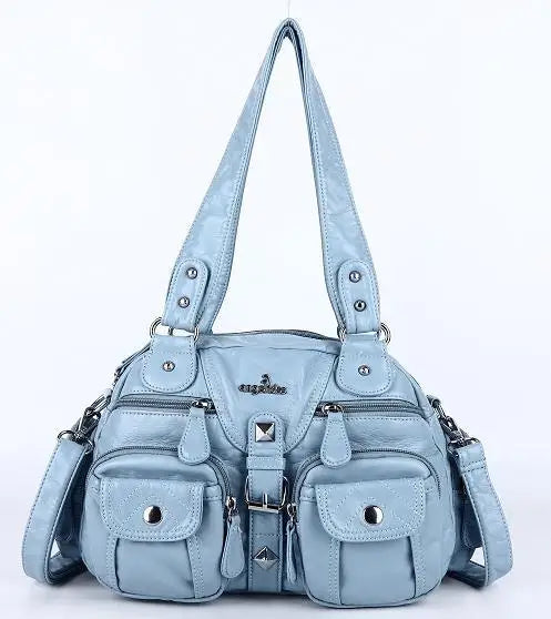 Angelkiss Women Handbags Satchel, Top-handle Handbag PU Shoulder Bag, Dumpling Pack Phone Money Bag