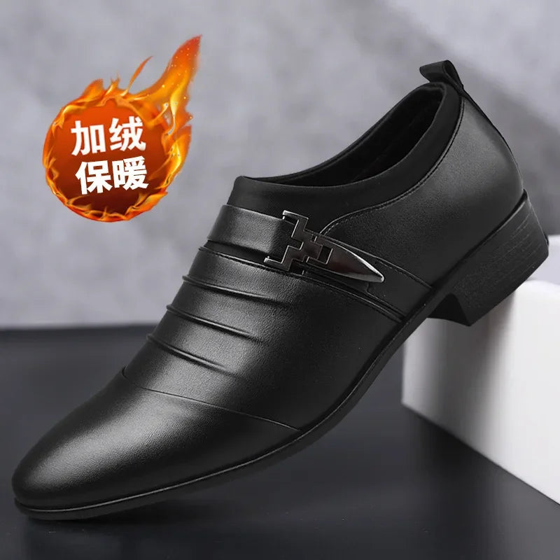 Cotton Leather Shoes Men Formal Dress Shoes Luxury Business Oxford Male Office Wedding Dress Shoes for Men