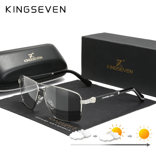 KINGSEVEN Design  Men/Women Sunglasses, New Polarized UV400 Coating Optical Lens ,Auto Reset Square Frame Driving