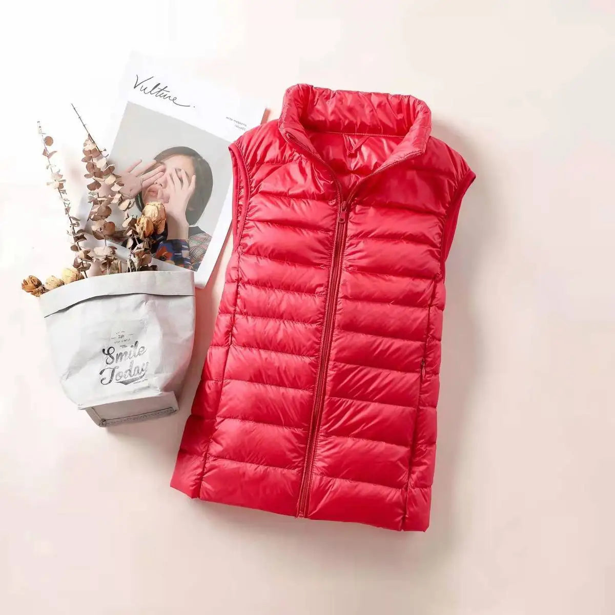 Women Ultra Light Down Vests Slim Jacket Girl Lightweight Windproof Waistcoat