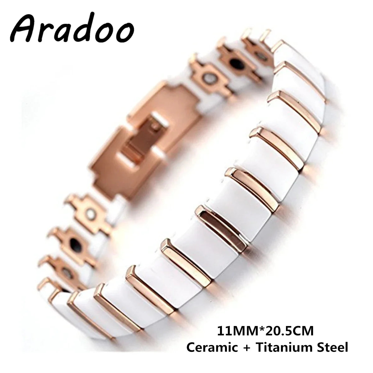 Ceramic Titanium Steel Bracelet Hematite Magnetic Stainless Steel Adjustable Bracelets - Hiron Store