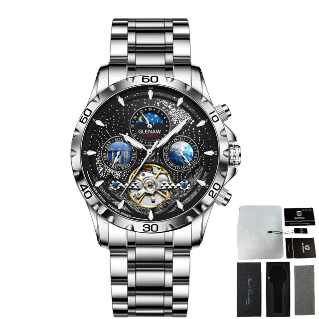 GLENAW Design Mens Watches Top Brand Luxury Fashion Business Automatic Watch Men's Waterproof Mechanical Watch Montre Homme - Hiron Store