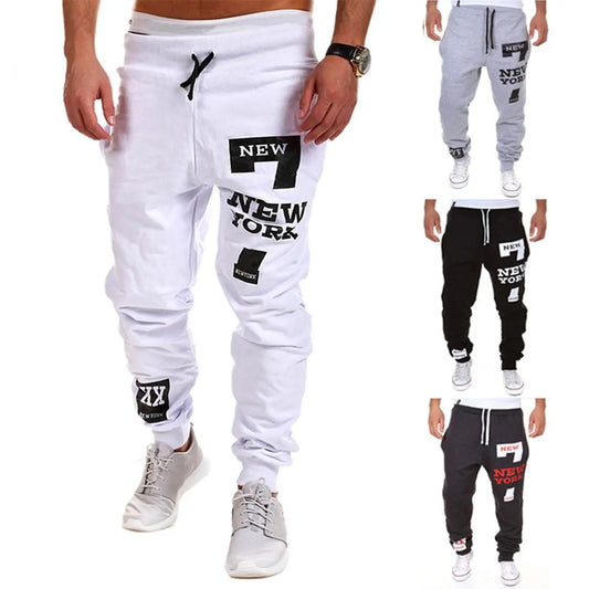 Men's Active Sweatpants Letter Print Joggers Trousers Drawstring Elastic Waist Fitness Gym Sports Pants Autumn Winter - Hiron Store