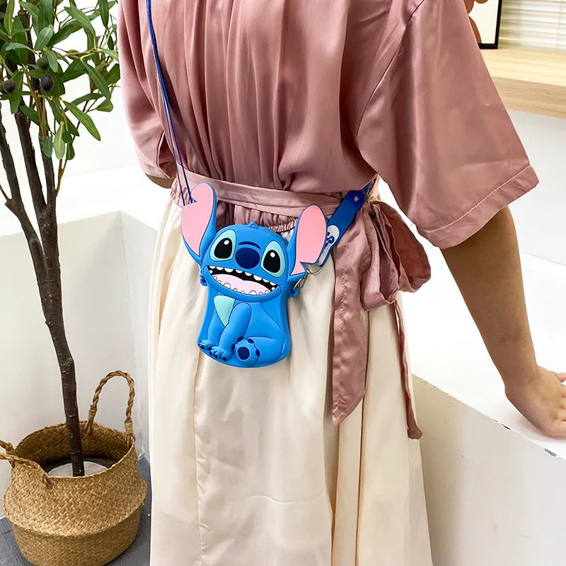 Disney Anime Stitch Silicone Crossbody Bag Stitch Coin Purse Cartoon Children Gifts