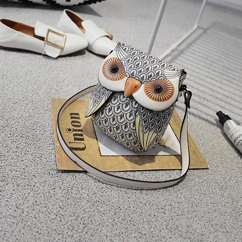 YoReAi Women Shoulder Bag Cute Owl PU Leather Small Crossbody Bag Casual Handbag Girls Messenger Pack