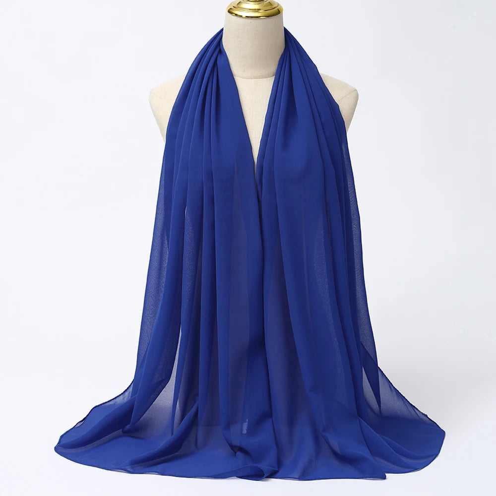 Muslim Chiffon hijab Scarf Long Solid Color Head Wrap Women's Hijabs & Scarves Jersey Hijab Veil