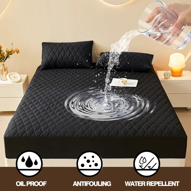 Quilted Thick Waterproof Mattress Cover Mattress Protector Queen King Fitted Sheet Bed Pad Cover Bed Topper