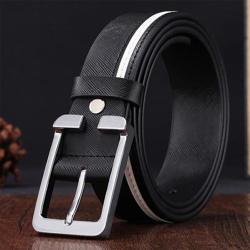 Belt Male High Quality Leather Strap Luxury Pin Buckle