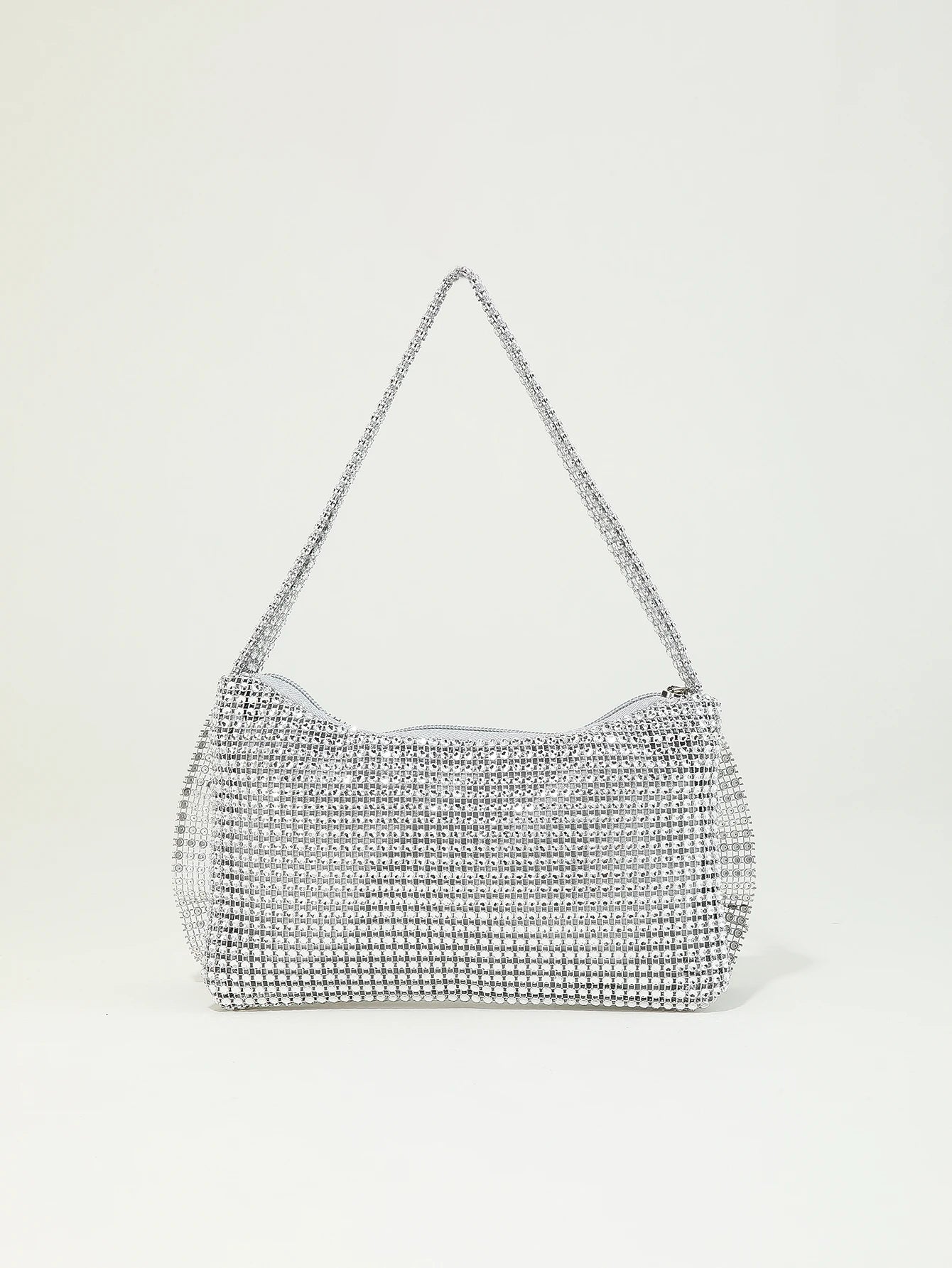 Shiny rhinestone portable zippered bow evening bag