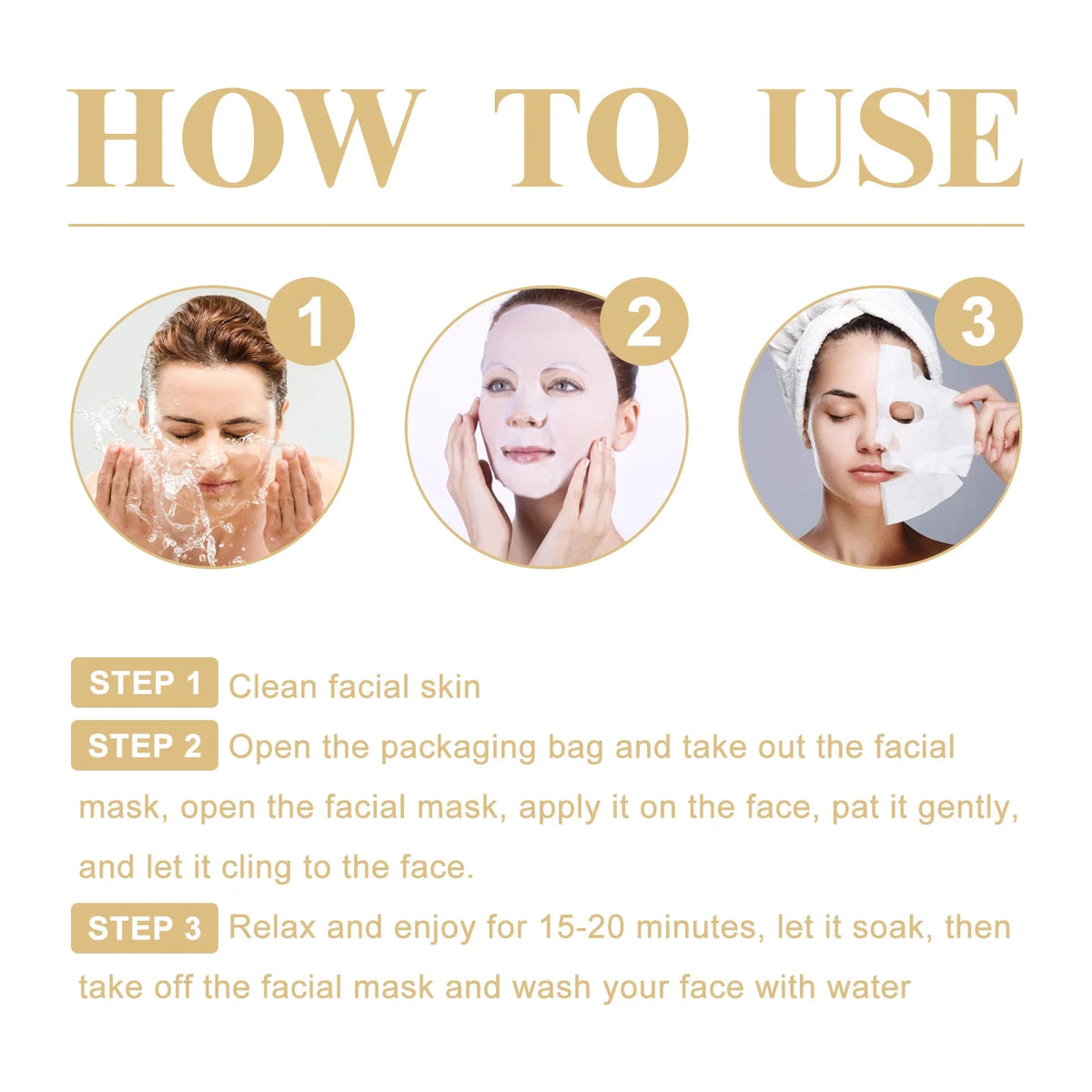 10PCS Collagen Anti-Wrinkle Facial Mask Anti-Aging Fade Fine Lines Moisturizing Brightening Korean Cosmetics
