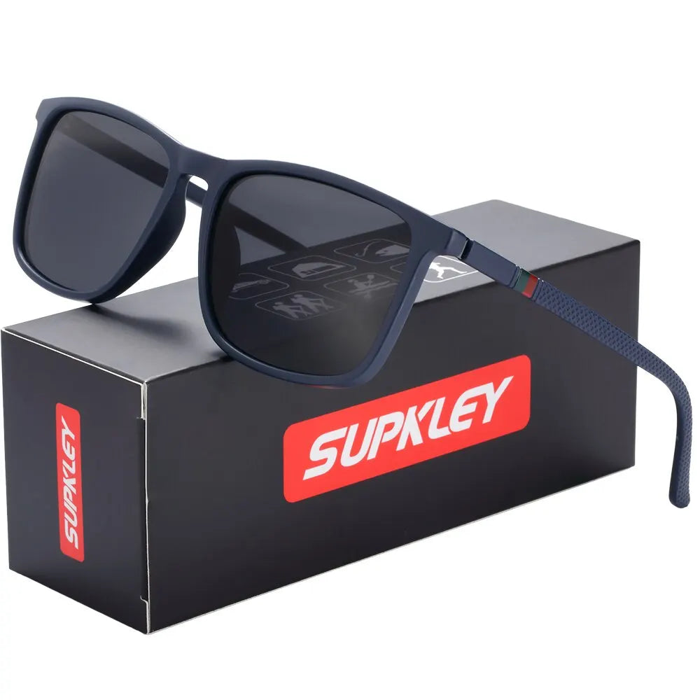 SUPKLEY Sports Sunglasses for Men Polarized Comfortable Wear Square Sun Glasses Male Light Weight Eyewear Accessory with Origina - Hiron Store