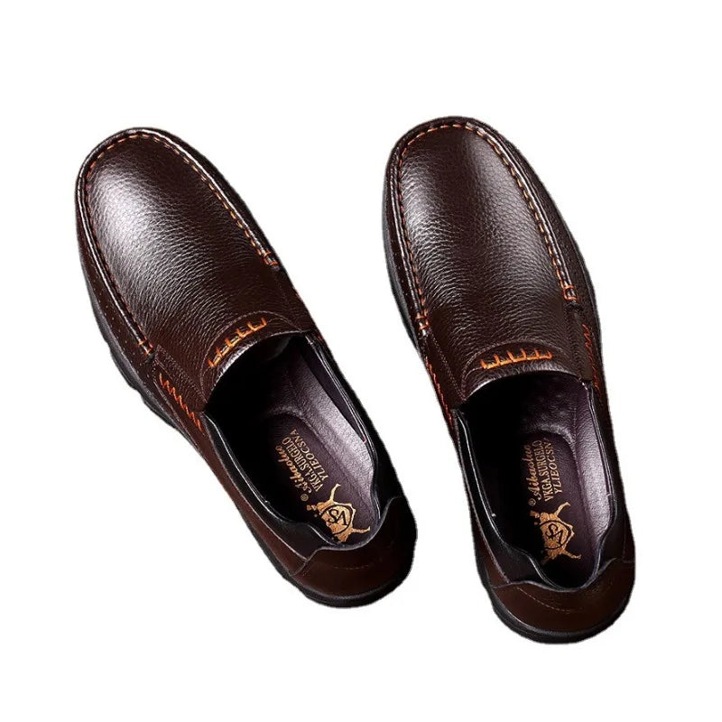 Handmade Leather Men Casual Shoes Soft Sole Comfortable Loafers for Men's