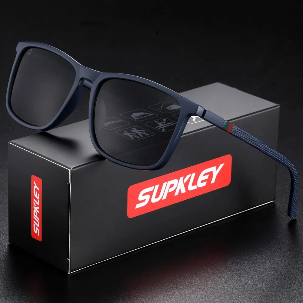 SUPKLEY Sports Sunglasses for Men Polarized Comfortable Wear Square Sun Glasses Male Light Weight Eyewear Accessory with Origina - Hiron Store