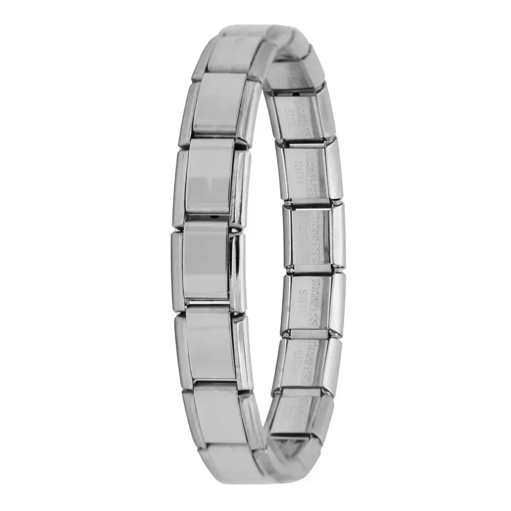 Hapiship New Women's Jewelry 9mm Width Itanlian Elastic Charm  Bracelet Fashion Stainless Steel Bangle