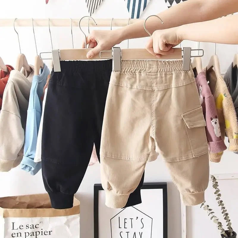 New Cotton Cargo Pants for 2-6 Years Old Solid Boys Casual Sport Pants Enfant Garcon Kids Children Trousers 2-8Years Clothes