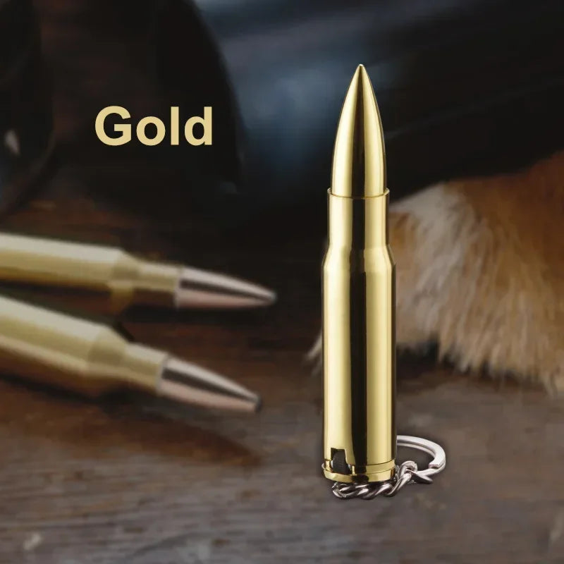 Personalized Bullet-Shape Metal Cigarette Lighter Refillable Butane Gas Keychain Mini Portable Lighter Smoking Gift