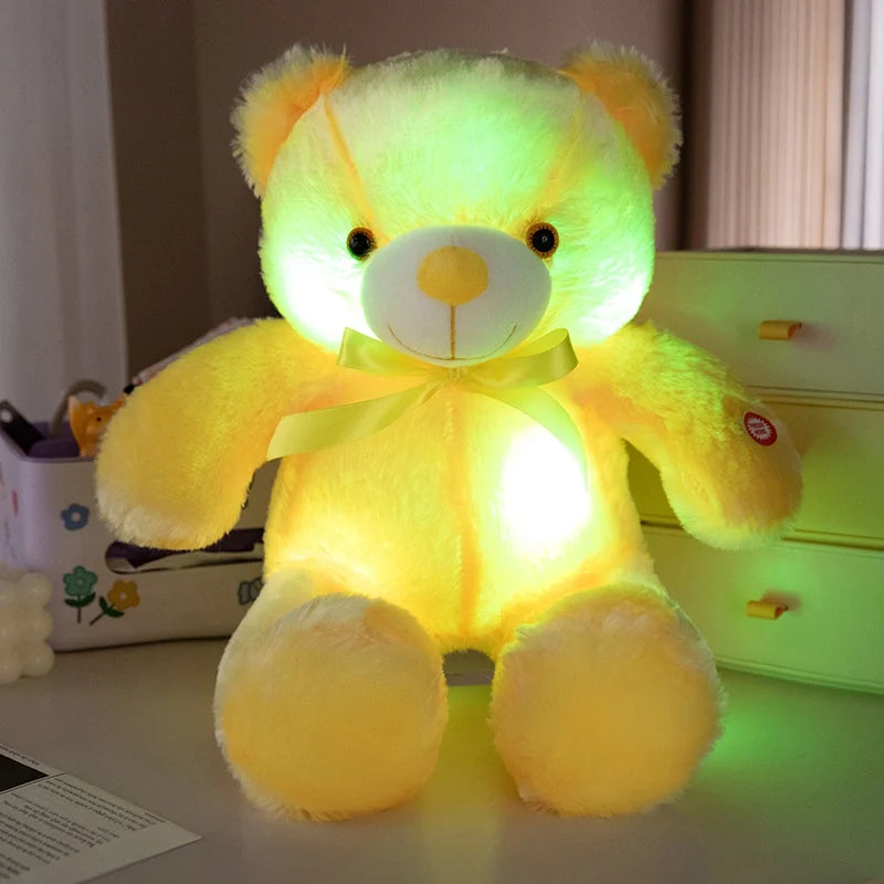 Colorful Glowing Bear Plush Toy Luminous Creative Light Up LED Teddy Bear Xmas Gift Kids