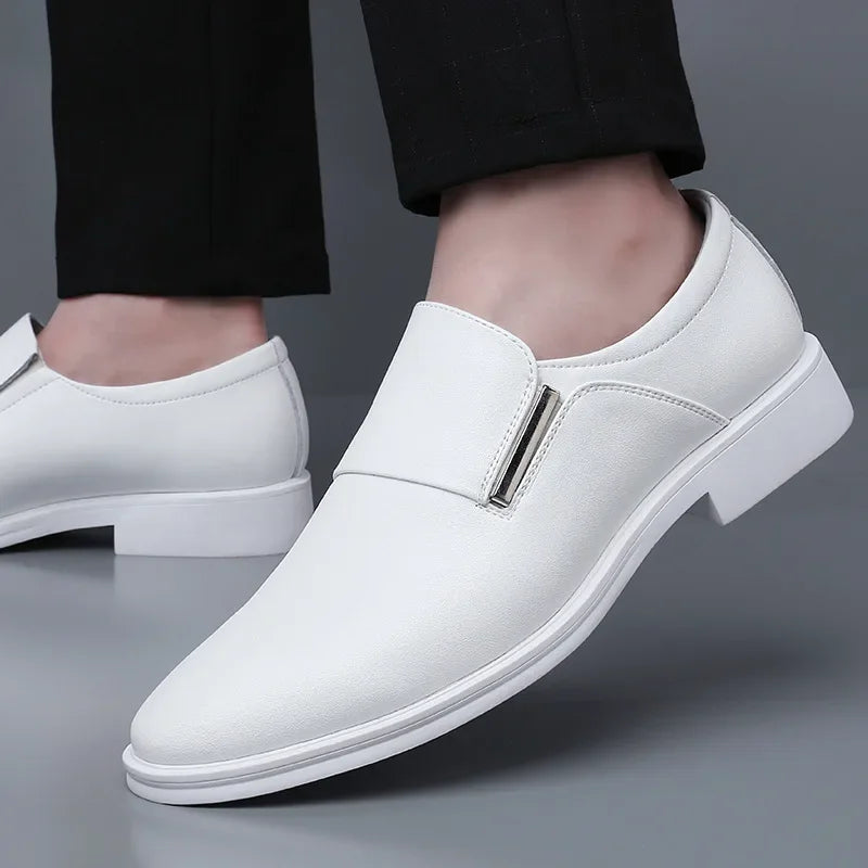 White Leather Breathable New Formal Business Derby Man Casual English Shoes