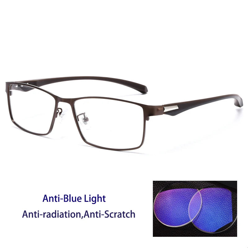 KOCOLIOR Anti Blue Light Men Reading Glasses, Titanium Alloy Metal Frame, Business Computer Reader, +1.50 1.75 2.0 2.25 2.50 2.75