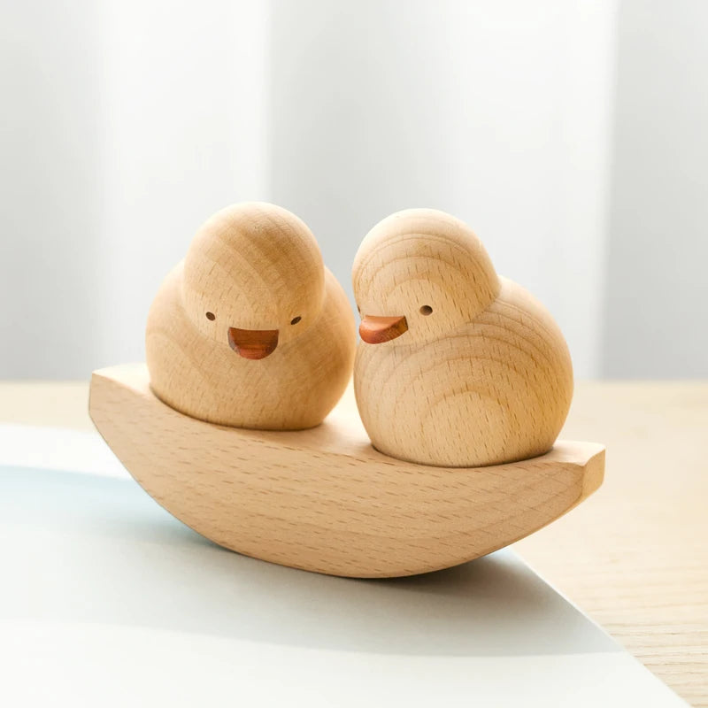 Creative Couple Decoration Wooden Style Wooden Duck