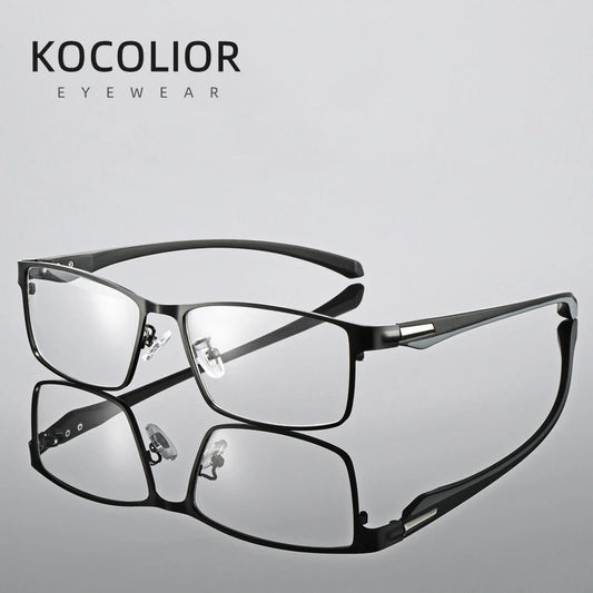 KOCOLIOR Anti Blue Light Men Reading Glasses, Titanium Alloy Metal Frame, Business Computer Reader, +1.50 1.75 2.0 2.25 2.50 2.75