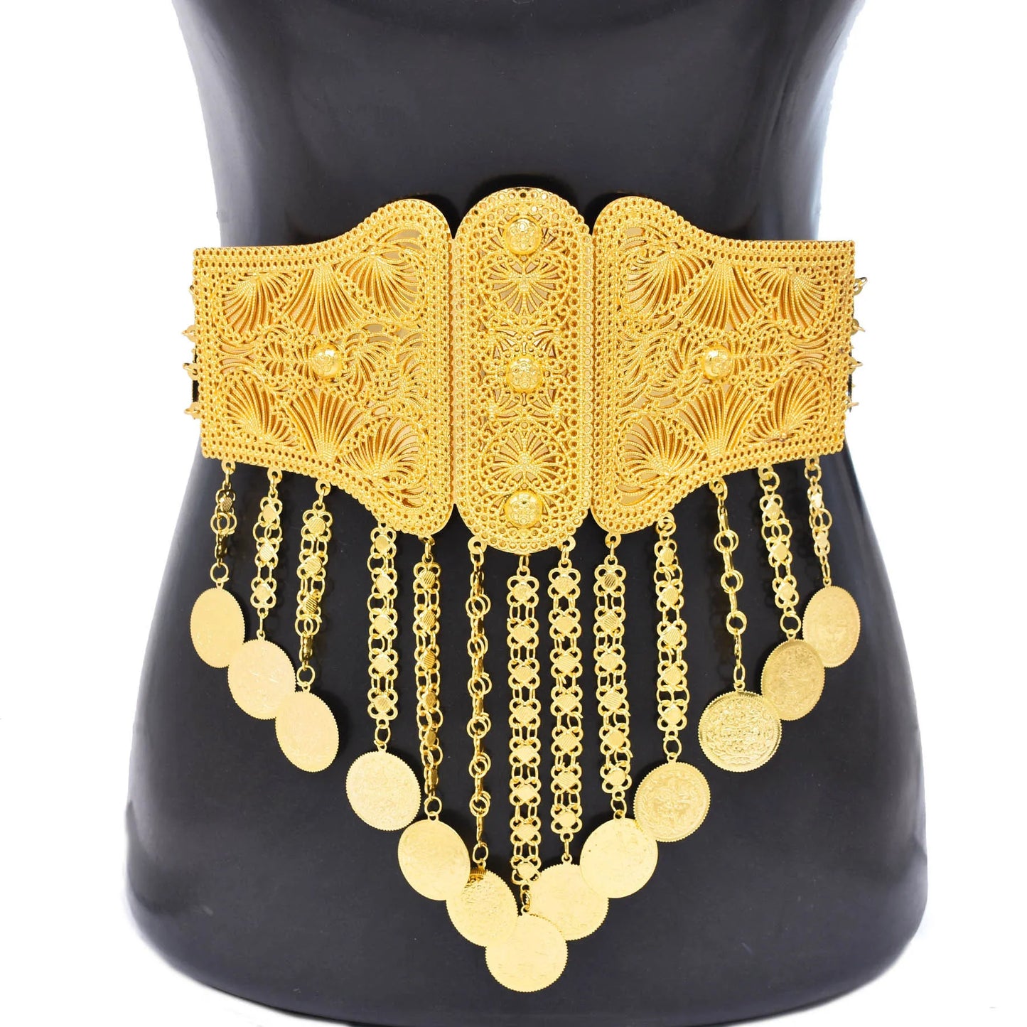 Golden Coins Metal Belts India Belly Dance Moroccan Waist Chain Afghan Turkish Body Jewellery