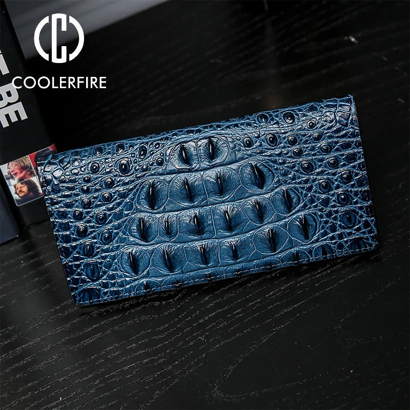 Men Wallets Business Crocodile Genuine Leather Fashion Thin Short Wallet 4 Color Pure Leather Card Wallets Pj194