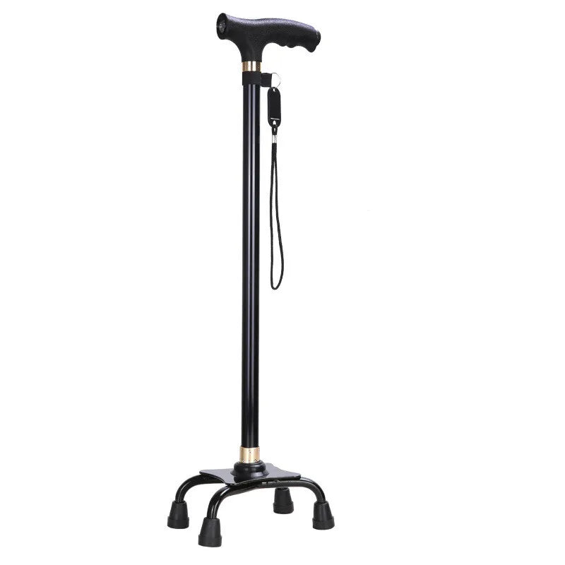 Non-slip Walking Sticks For The Elderly Retractable Aluminium Alloy Multifunctional Cane With Led Light Old Men Crutch