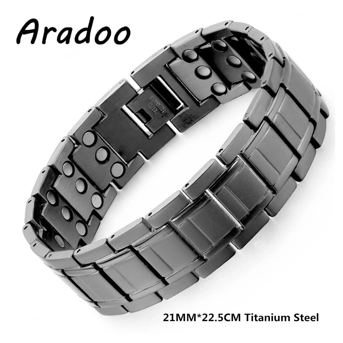 Men's Titanium Steel Magnetic Energy Bracelet Negative Ion Anti-fatigue Strap Bracelets