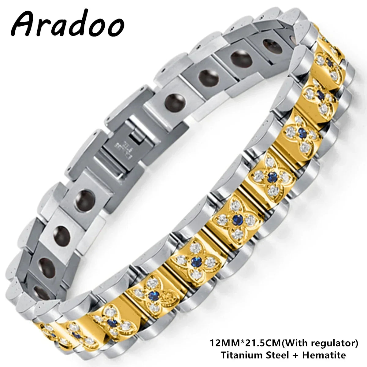 Titanium Steel Watch Band Men's Bracelets Stainless Steel Magnetic Wristband Bracelet Gentlemen Jewellery Gifts