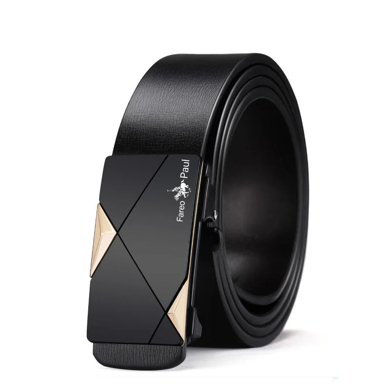 Men's Automatic Buckle Belt Alloy Business Luxury PU Leather High-Quality Straps