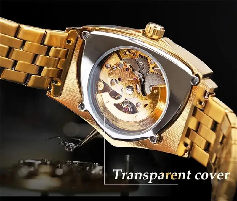 Stainless Steel Brand Waterproof Men's Transparent Mechanical Watches