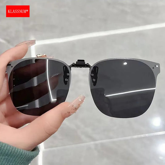 Men Clip On Sunglasses Polarized Flip up Glasses Women Gradient Photochromic Anti Sunglasses Night Vison Goggles