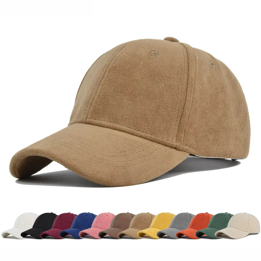 Fashion Suede Baseball Caps For Men Women Solid Retro Snapback Hip Hop Hat Unisex