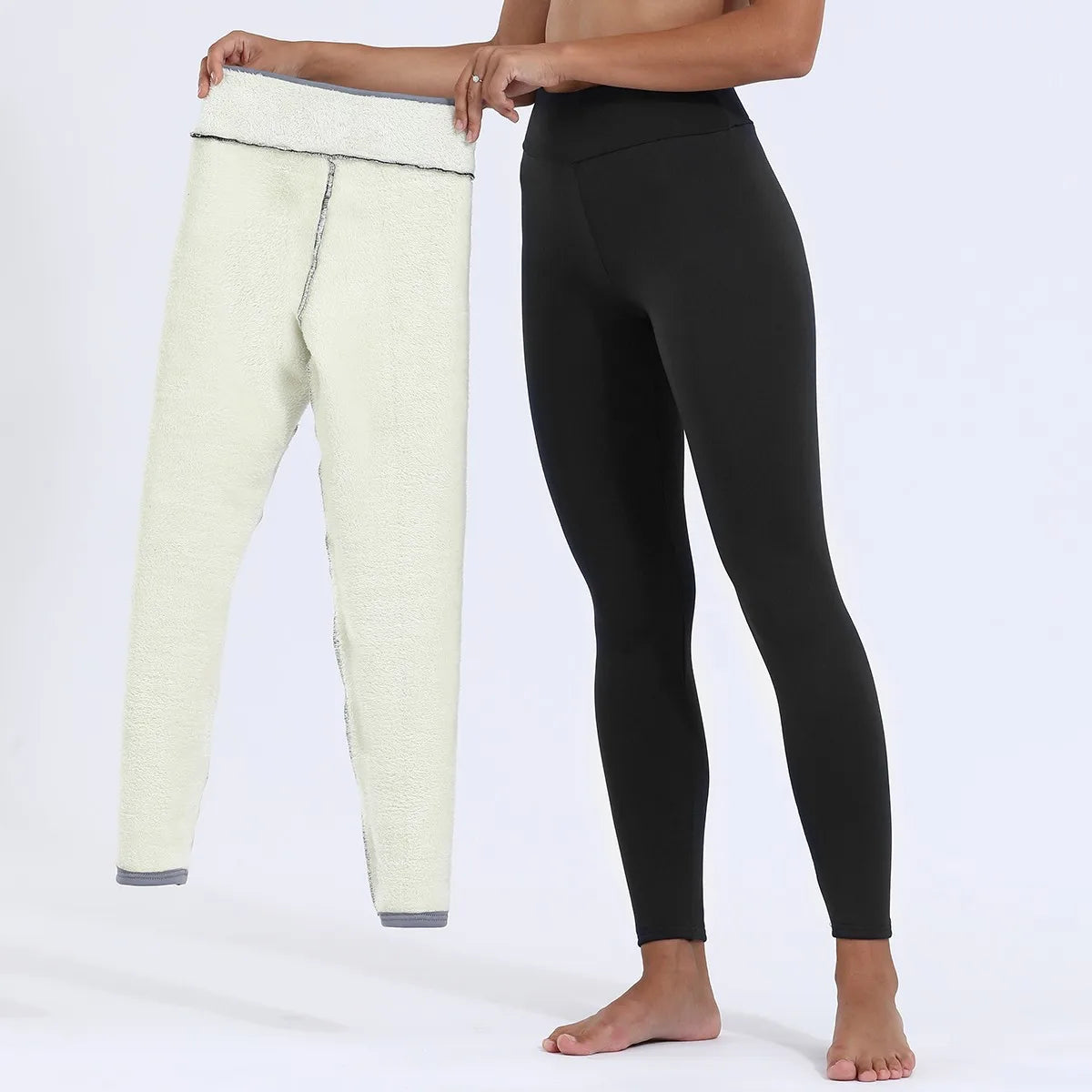 Women Lamb Fleece Legging High Waist Thick Thermal Legging  Pantalon Pants