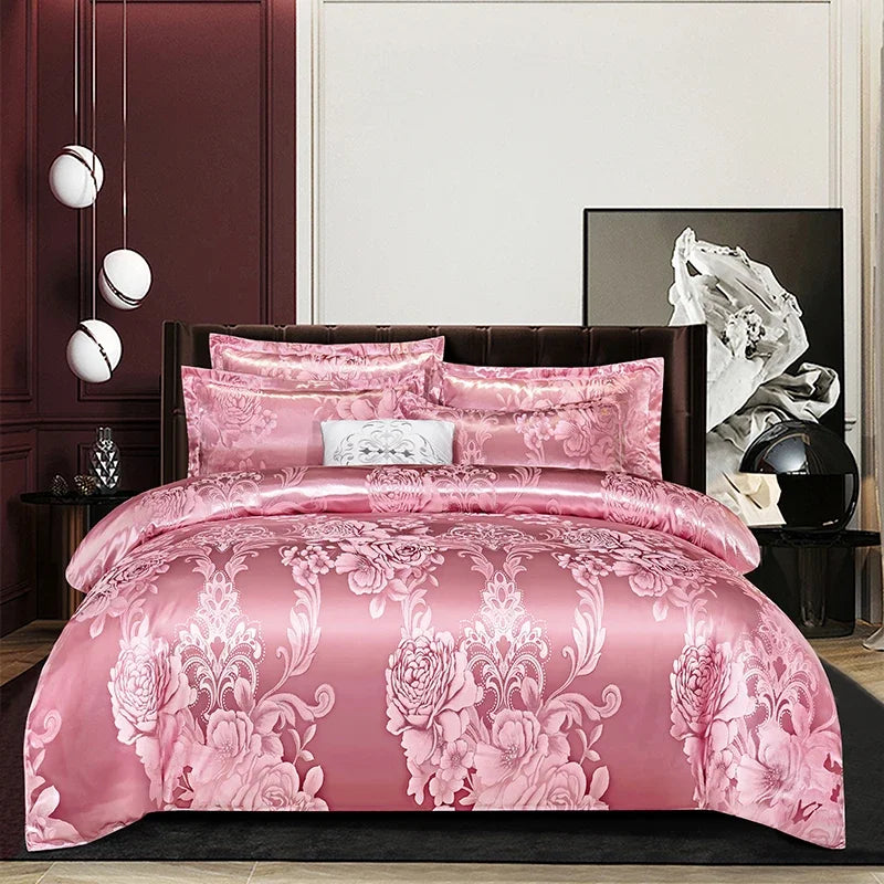 3pcs Duvet Cover and Pillowcase Set, European Light Luxury, Skin-Friendly Soft Fabric, Family bedroom Bedding
