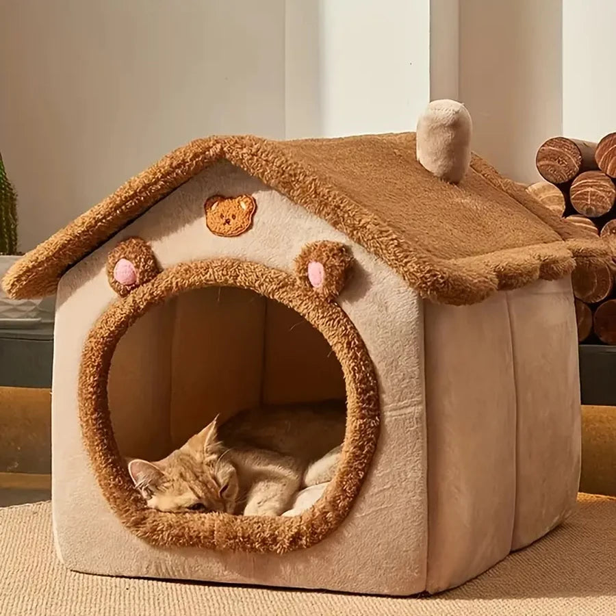 Foldable Pet House Removable Washable Cat House Puppy Cave Sofa  for Extra Small Dogs and Small and Medium Cats