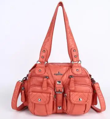 Angelkiss Women Handbags Satchel, Top-handle Handbag PU Shoulder Bag, Dumpling Pack Phone Money Bag
