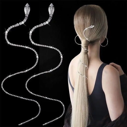 Snake Hair Chain Winding Ponytail Braids Jewellery Crystal Hairpin Hair Headdress Hair Accessories