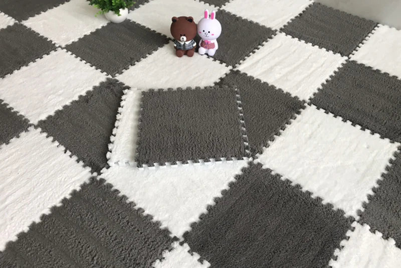 Soft Plush Children's Mat Baby Play Mat  Eva Foam Puzzle Carpet for  Children's Room Keep Warm Playmat 30*30*1CM