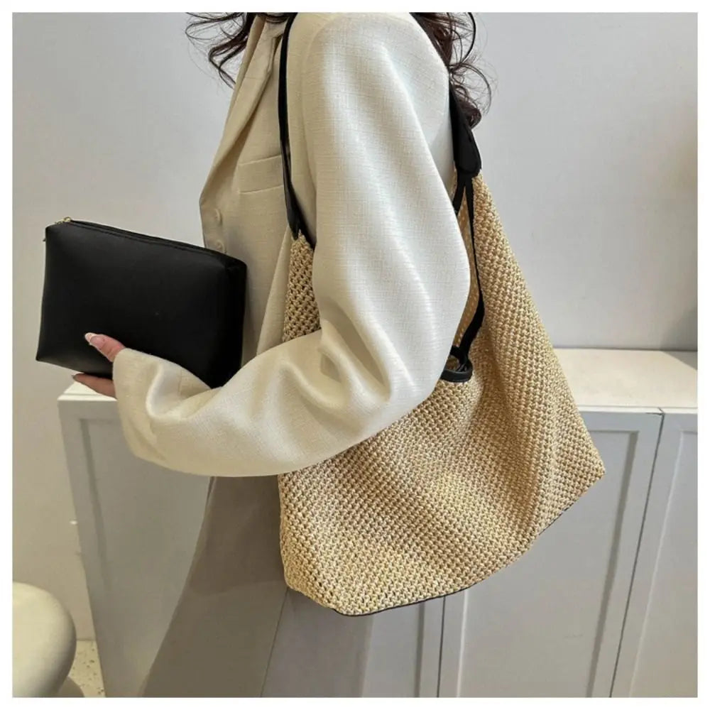 Summer Straw Shoulder Bag for Women Handbags Ladies Rattan Bag