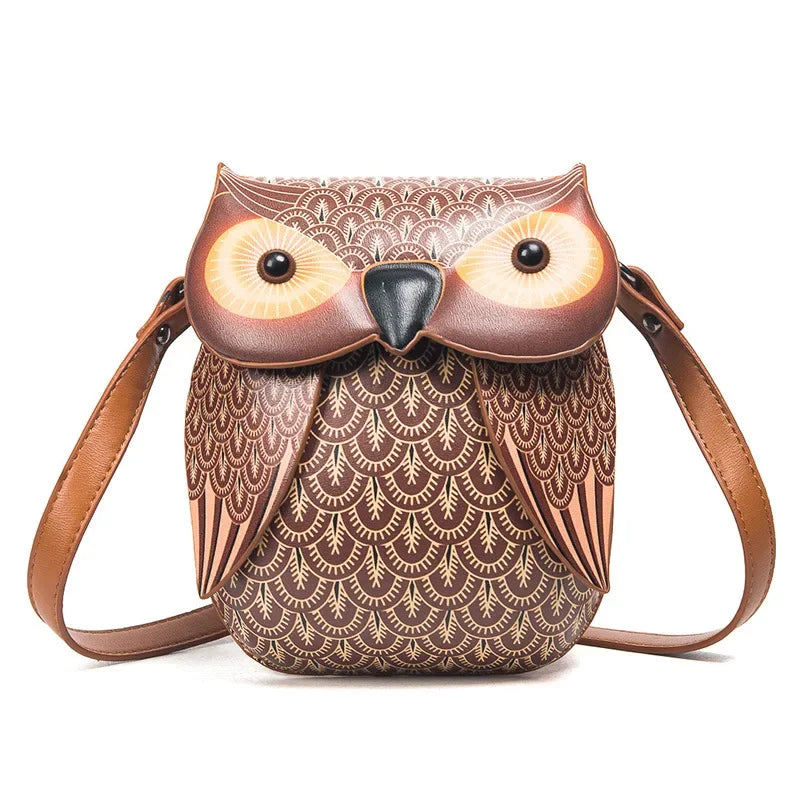 YoReAi Women Shoulder Bag Cute Owl PU Leather Small Crossbody Bag Casual Handbag Girls Messenger Pack