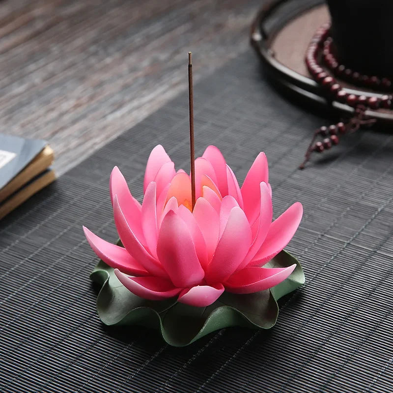 Ceramic Handicraft Stick Incense Burners Simulation Lotus Incense Holder Ornaments