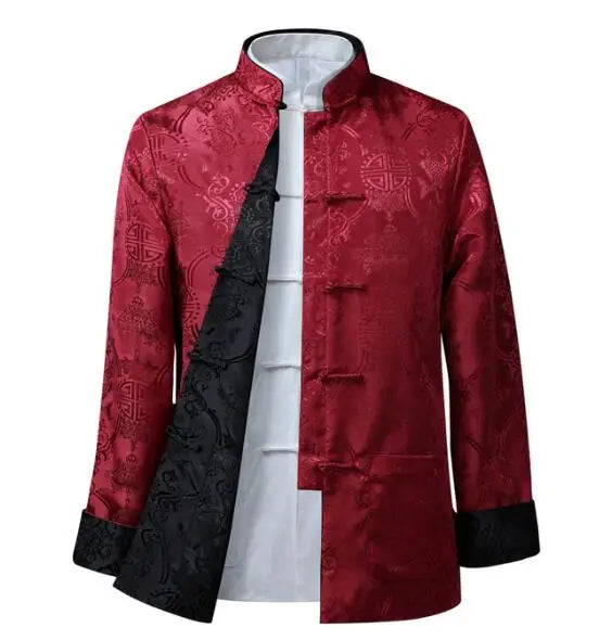 Men Chinese Dragon Shirt Kung Fu Coats China New Year Tang Suit Traditional Chinese Clothing For Men Jackets Hanfu Men Clothing - Hiron Store