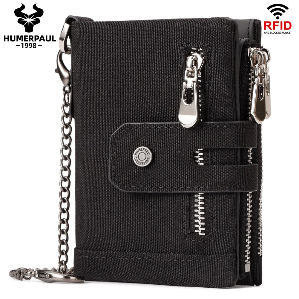 Genuine Cowhide Leather Wallet For Men Short RFID Money Purse