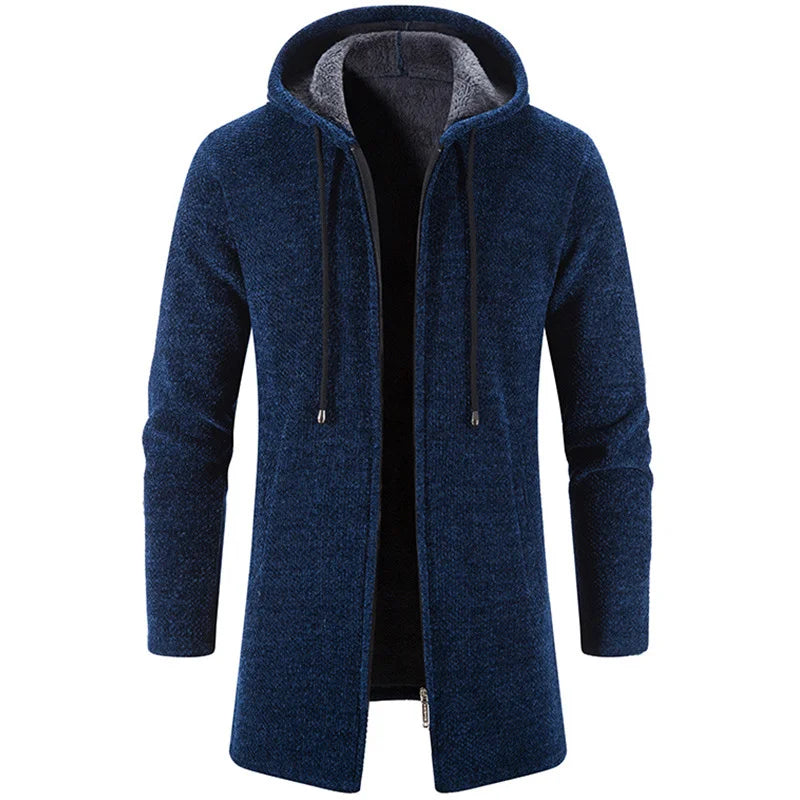 Men's Sweaters Coat Winter New Hot Warm Zipper Medium Long Cardigan Sweaters