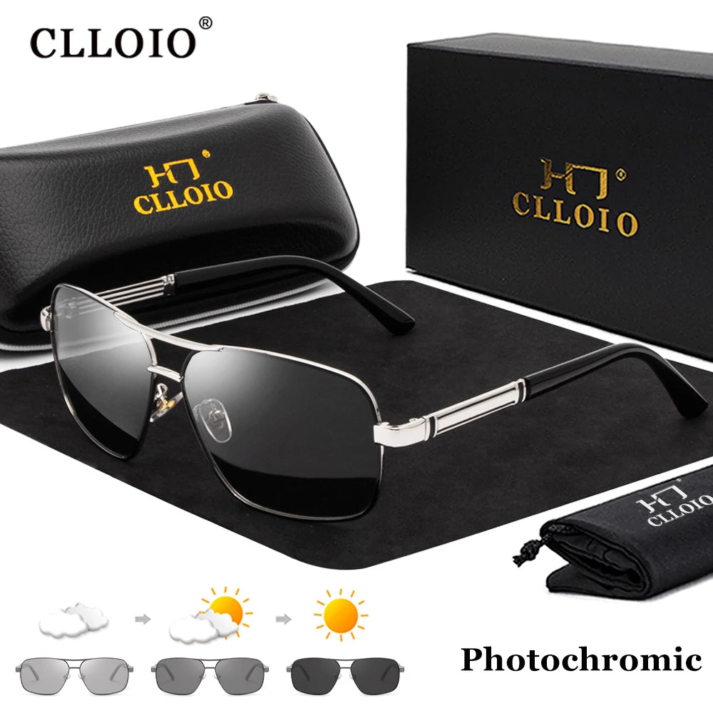 CLLOIO Classic Men & Women  Sunglasses,  Polarized Driving Shades Sun Glasses, Travel Anti-glare ,Chameleon Glasses