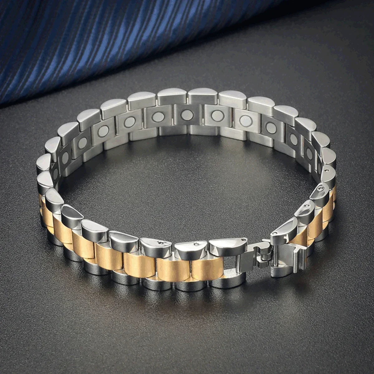 Titanium Steel Watch Band Men's Bracelets Stainless Steel Magnetic Wristband Bracelet Gentlemen Jewellery Gifts